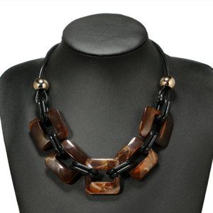 Women's Acrylic Brown Chunky Choker Necklace